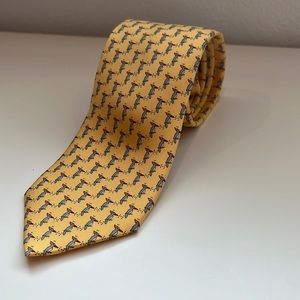 HERMES Whimsical Woodpeckers Tie